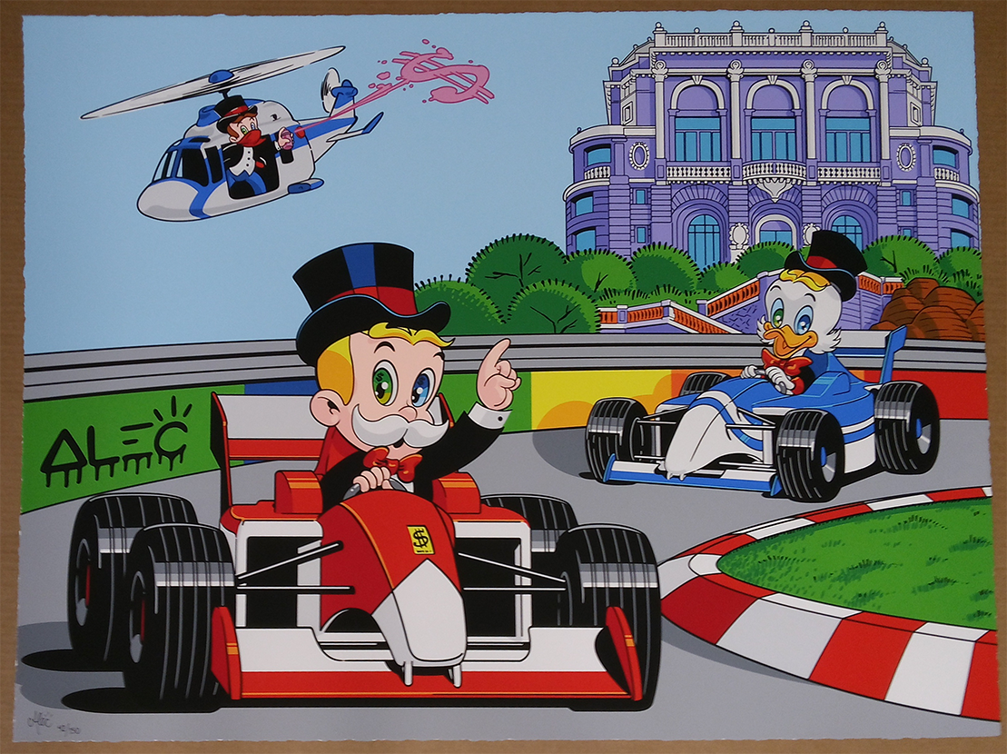 Alec Monopoly MONACO GRAND PRIX screen print xx/150 signed.