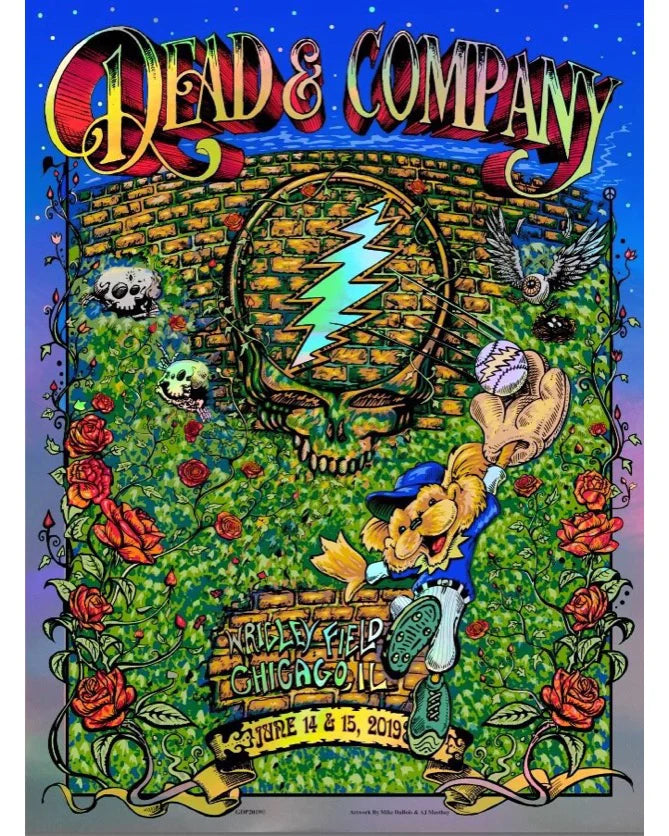 AJ Masthay & Mike Dubois Dead & Company Wrigley Field 2019 Foil Screen Print Grateful Dead xx/2450
