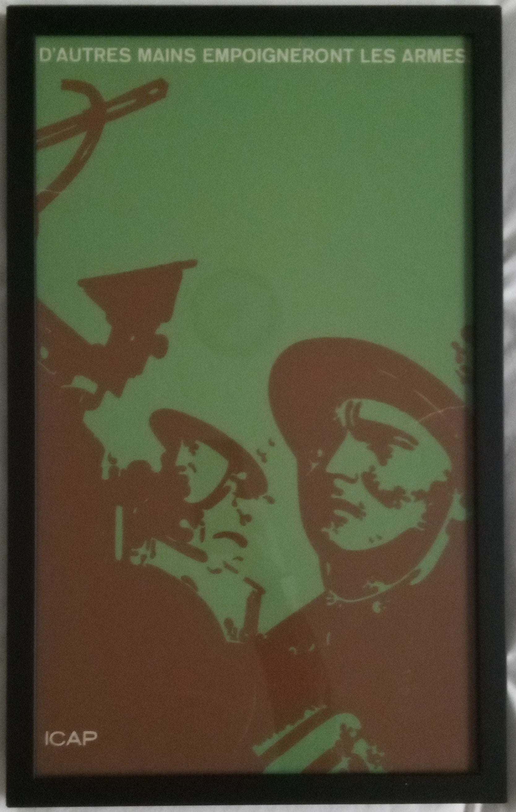 D'Autres Mains Empoigneront Les Armes - Other People Will Take Up Arms - Set of 6 Duotone prints.  14" x 23" Framed Communist era artwork, purchased in Cuba by Félix Juan Alberto Beltrán Concepción