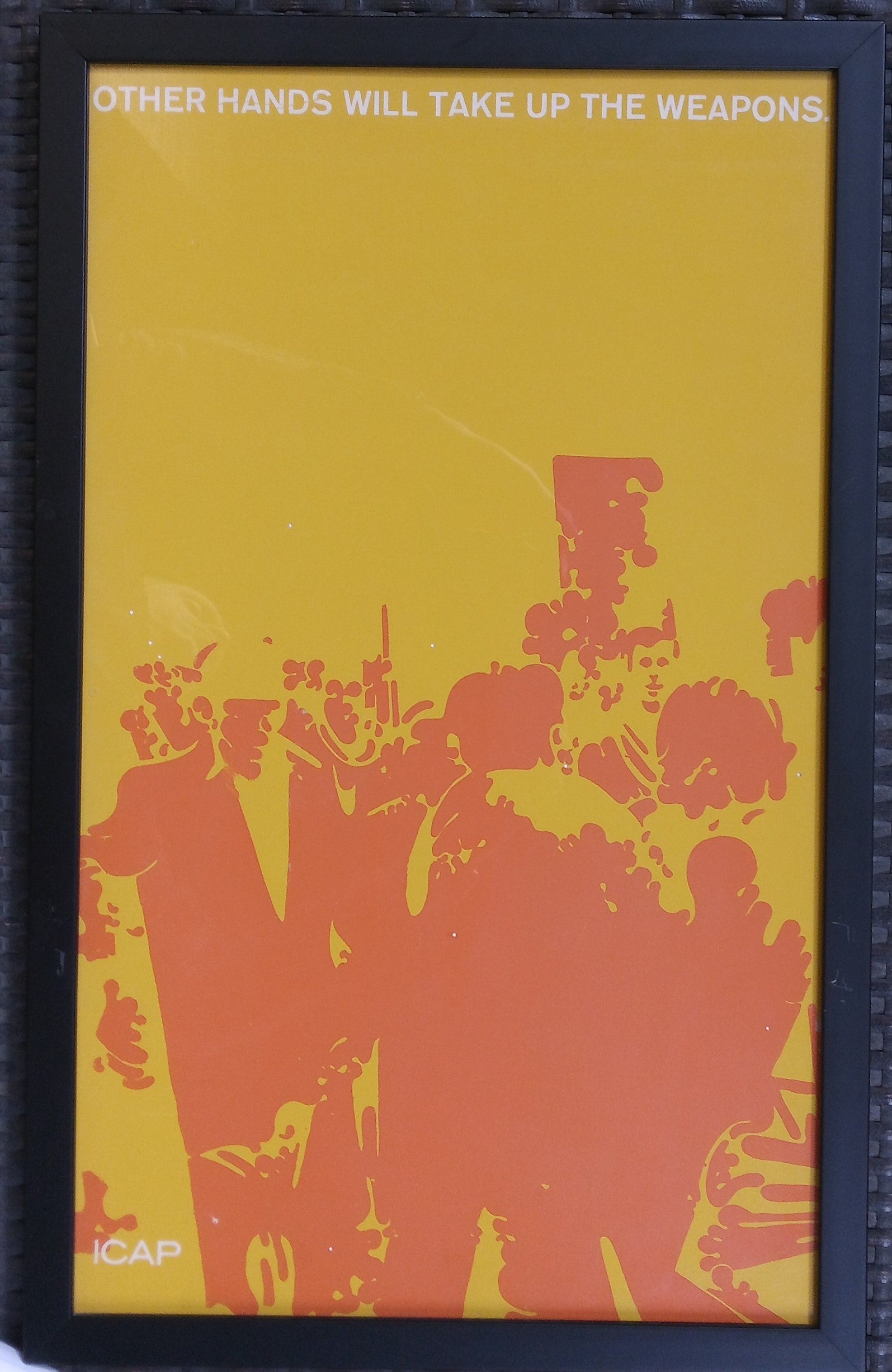 D'Autres Mains Empoigneront Les Armes - Other People Will Take Up Arms - Set of 6 Duotone prints.  14" x 23" Framed Communist era artwork, purchased in Cuba by Félix Juan Alberto Beltrán Concepción