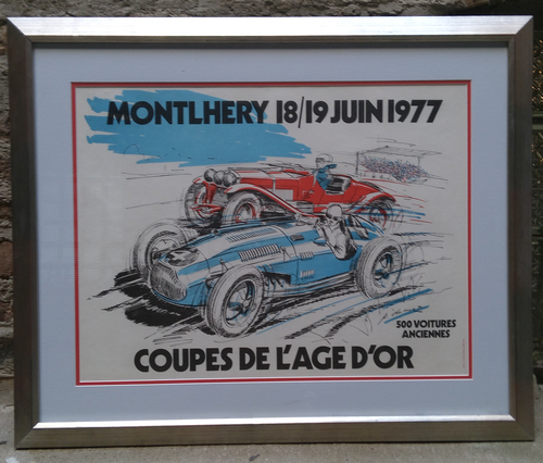 FRAMED - Montlhery Coupe de l'age d'or 1977 classic cars rallye vintage poster