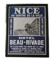 Framed - Vintage Hotel Poster Art Adverstisement - Nice, France, Hotel Beau-Rivage