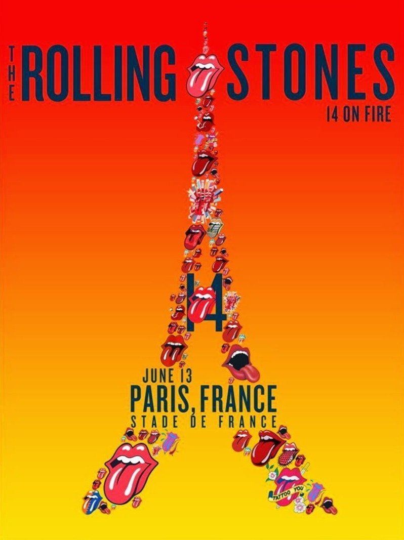 The Rolling Stones 14 On Fire Tour Lithograph Series Asia & European Poster Set