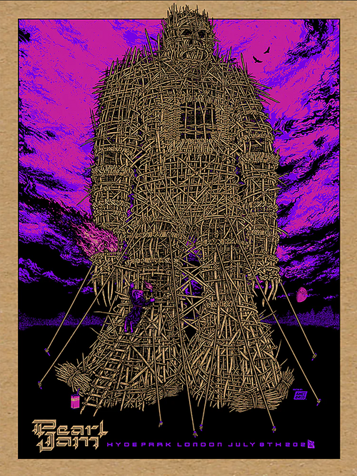 Ames Bros - Pearl Jam London - Woodchip Variant Poster - 2022
