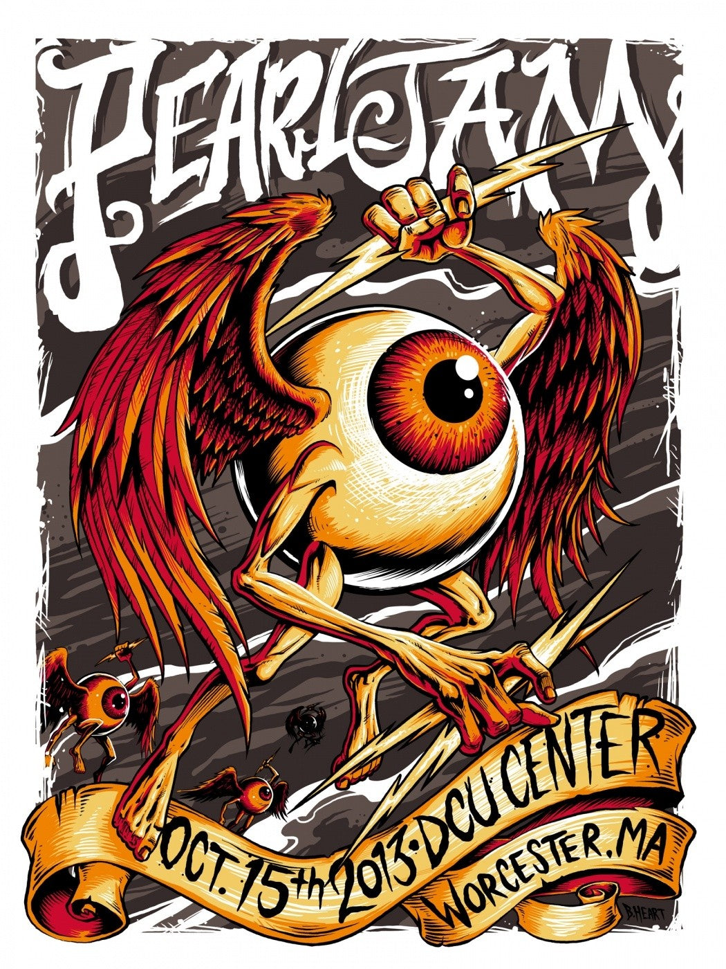 Pearl Jam DCU Center, Worcester MA S/N's xxx/100 2013 Brandon Heart