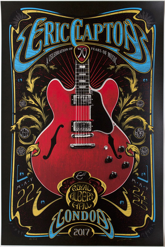 Eric Clapton Adam Pobiak Poster Royal Albert Hall London May 2017 xxx.500 s/n