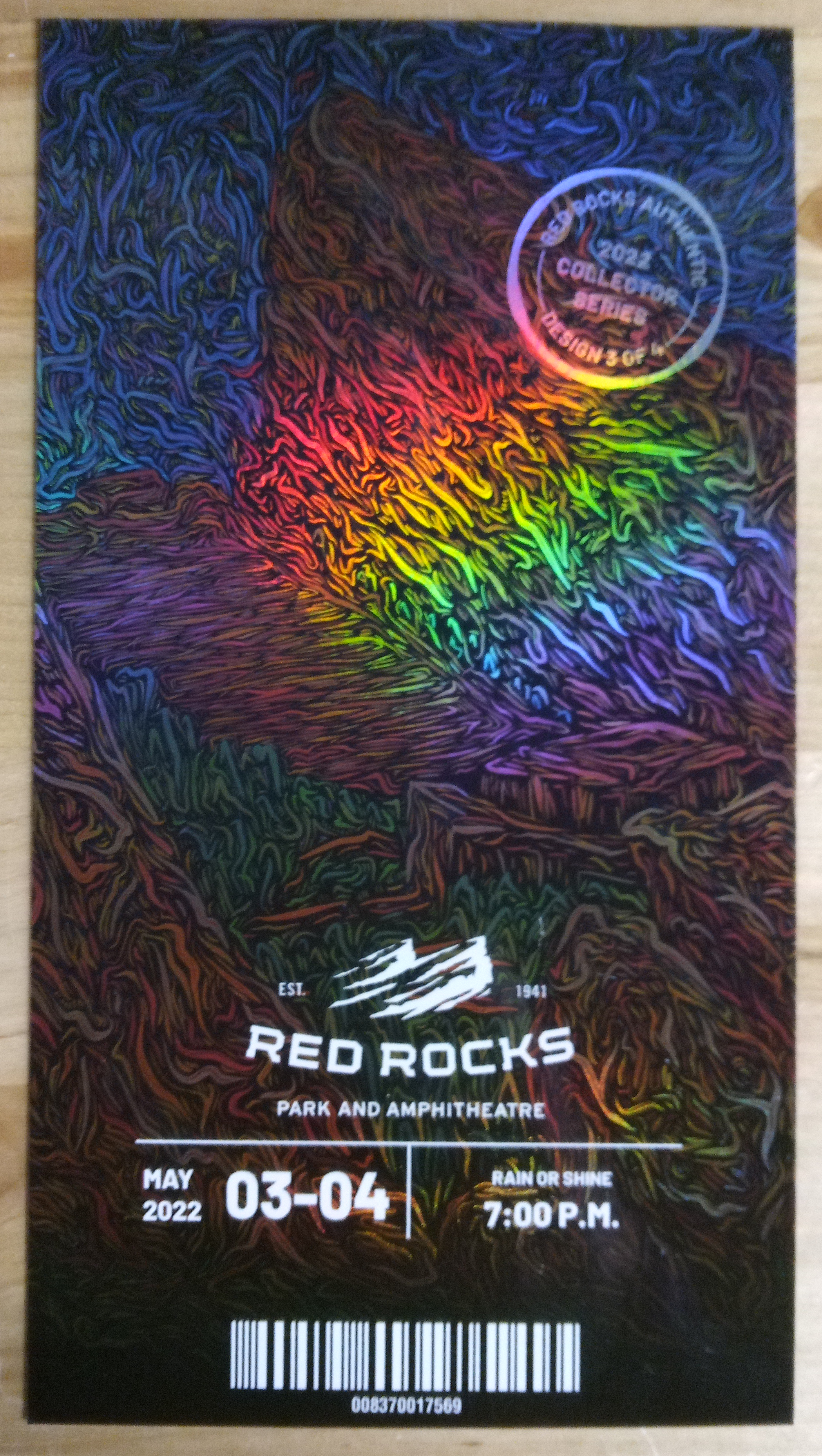RED ROCKS 2022 Collector Series Design 3/4 Jason Isbell