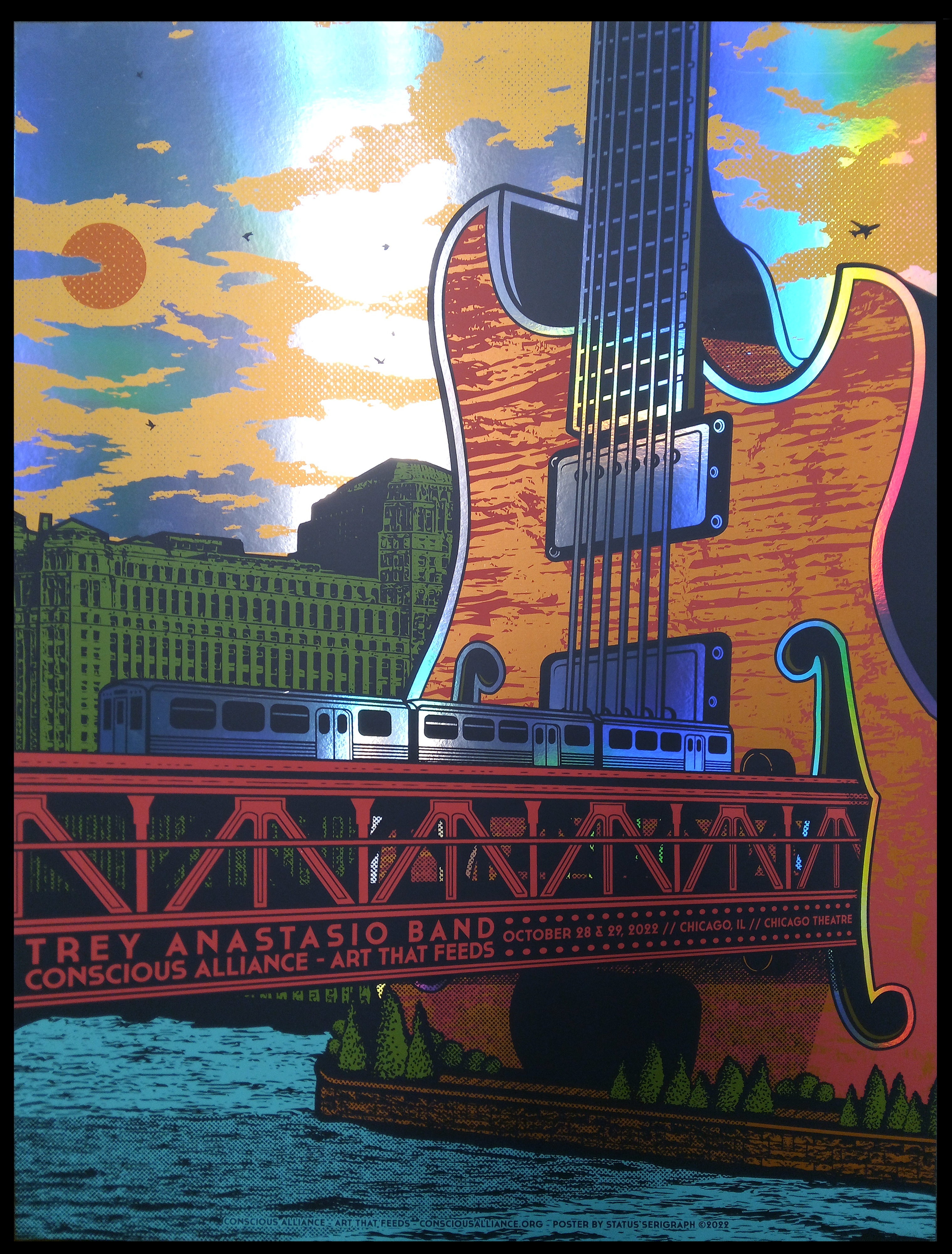 Trey Anastasio Band Chicago Theatre 2022 Status Serigraph Foil Edition