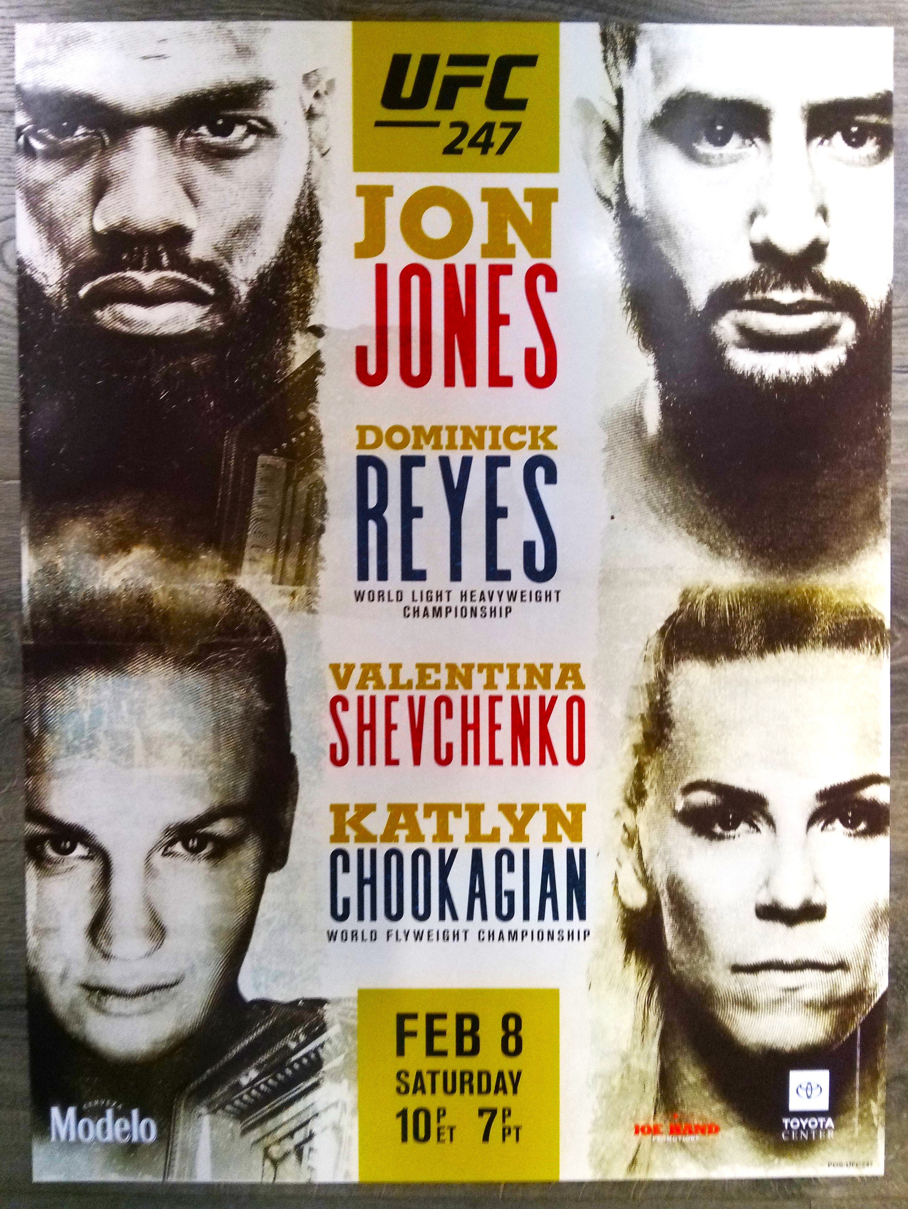 UFC 247 Promotional Poster 2/8/2020 Jon Jones Dominick Reyes