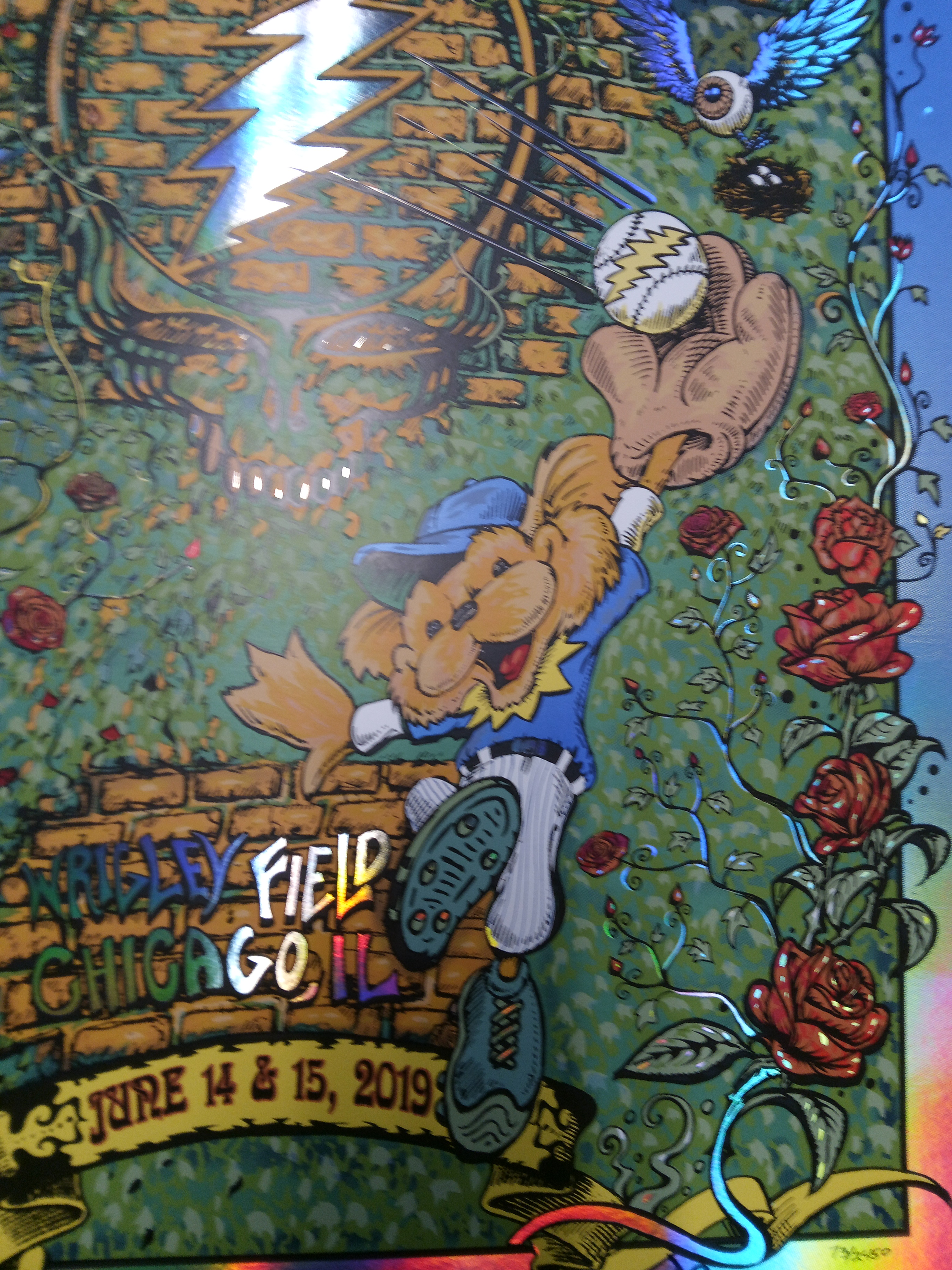 AJ Masthay & Mike Dubois Dead & Company Wrigley Field 2019 Foil Screen Print Grateful Dead xx/2450