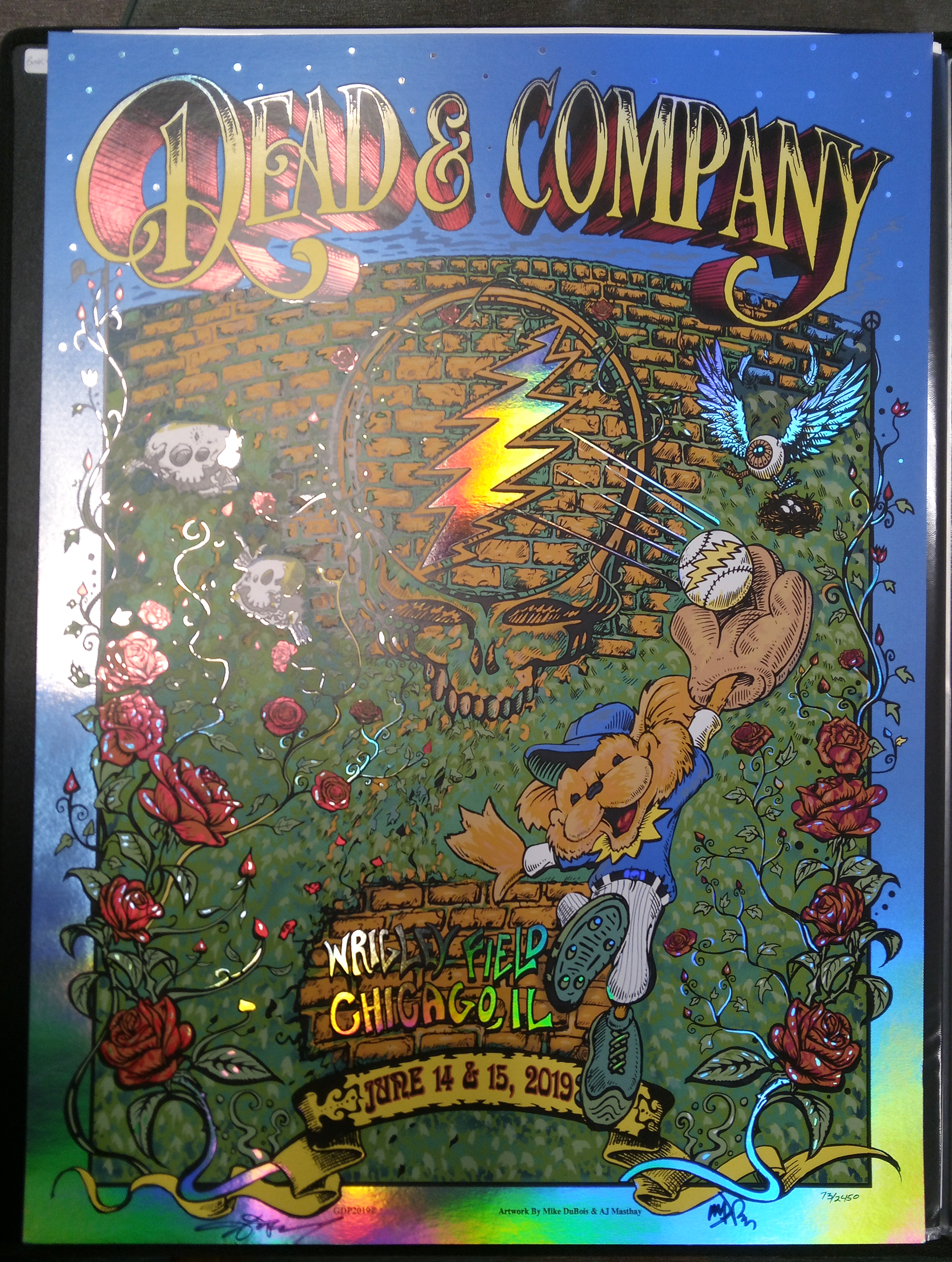 AJ Masthay & Mike Dubois Dead & Company Wrigley Field 2019 Foil Screen Print Grateful Dead xx/2450