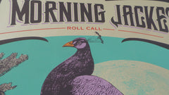 Title:  My Morning Jacket Roll Call Peacock (2015)  Artist:  Status Serigraph (Justin Helton)  Type:  Screen print poster  Size:  18" x 24"  Notes:  Print is stored flat in very good condition. Following purchase, prints are rolled in archival paper and shipped with bubble wrap in sturdy cardboard tubes.  Check out our other listings for more hard-to-find and out-of-print posters.