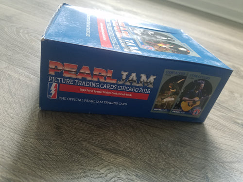 NOTES:  Purchased at the Merch Stand outside of Wrigley Field on the first day available - Thursday, August 16.   FULL BOX of 48 UNOPENED packs of Pearl Jam Picture Trading Cards for the Chicago shows in 2018.  Box is IN HAND AND SHIPS TODAY