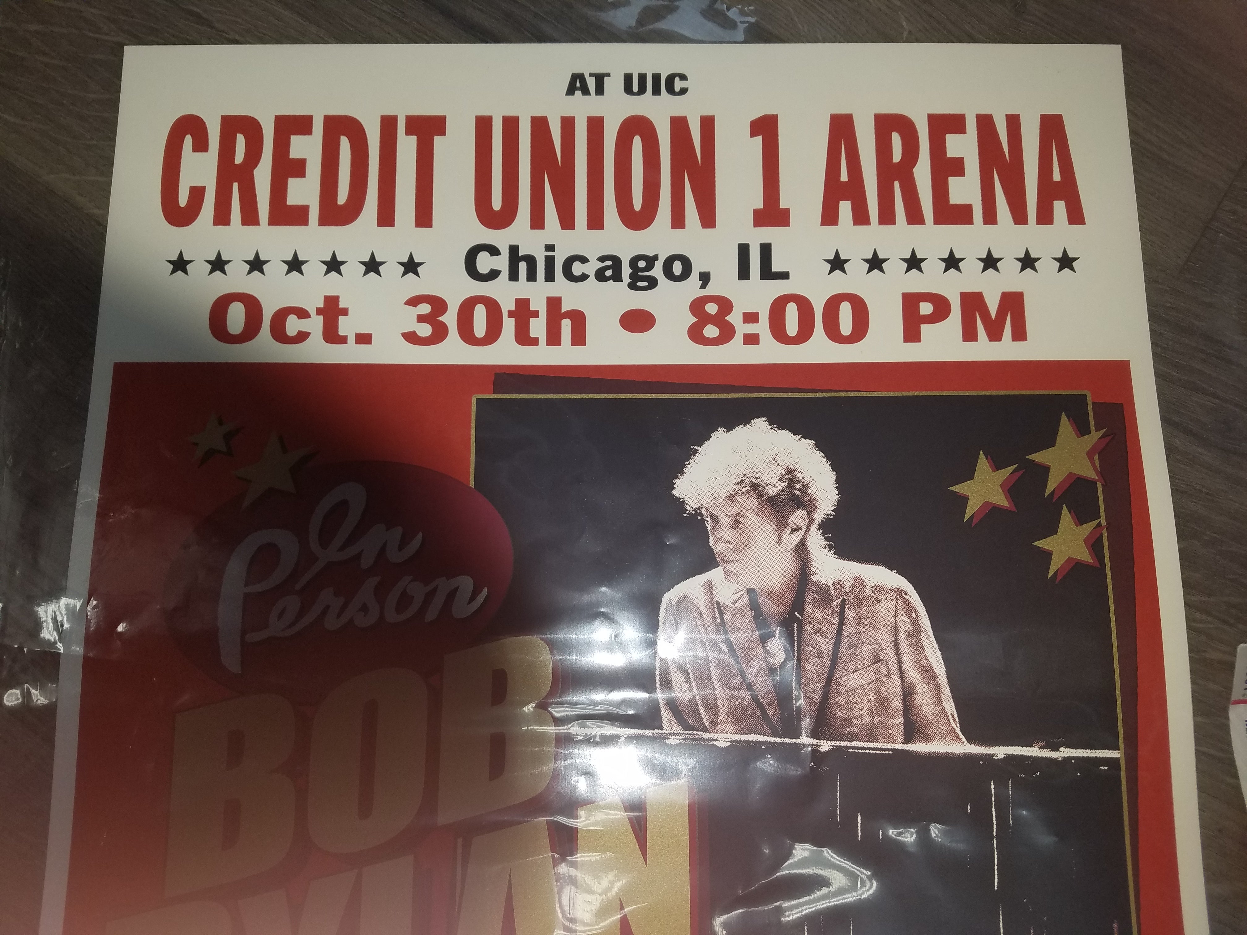 Bob Dylan, UIC Chicago 10/30/2019.  Sold Out and hand numbered in gold ink, Purchased in person at the show. In very good condition. In house ready to ship.