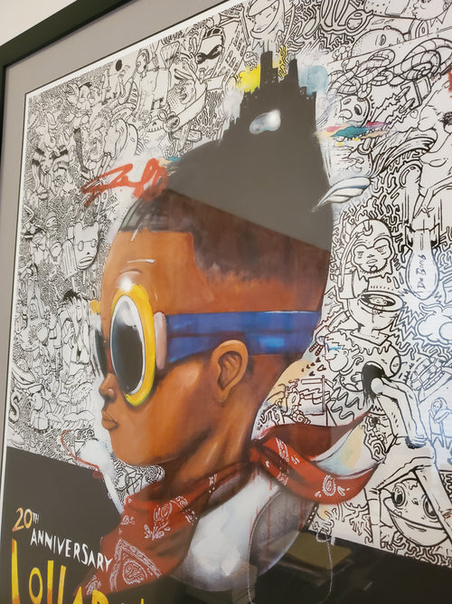 Hebru Brantley   Signed and numbered by artist xx/100  Also signed by Perry Farrell  Ships Beautifully Framed singled matted
