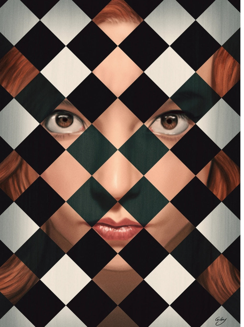 Queen's Gambit Chess Poster, A WORLD IN 64 SQUARES, Beth Harmon