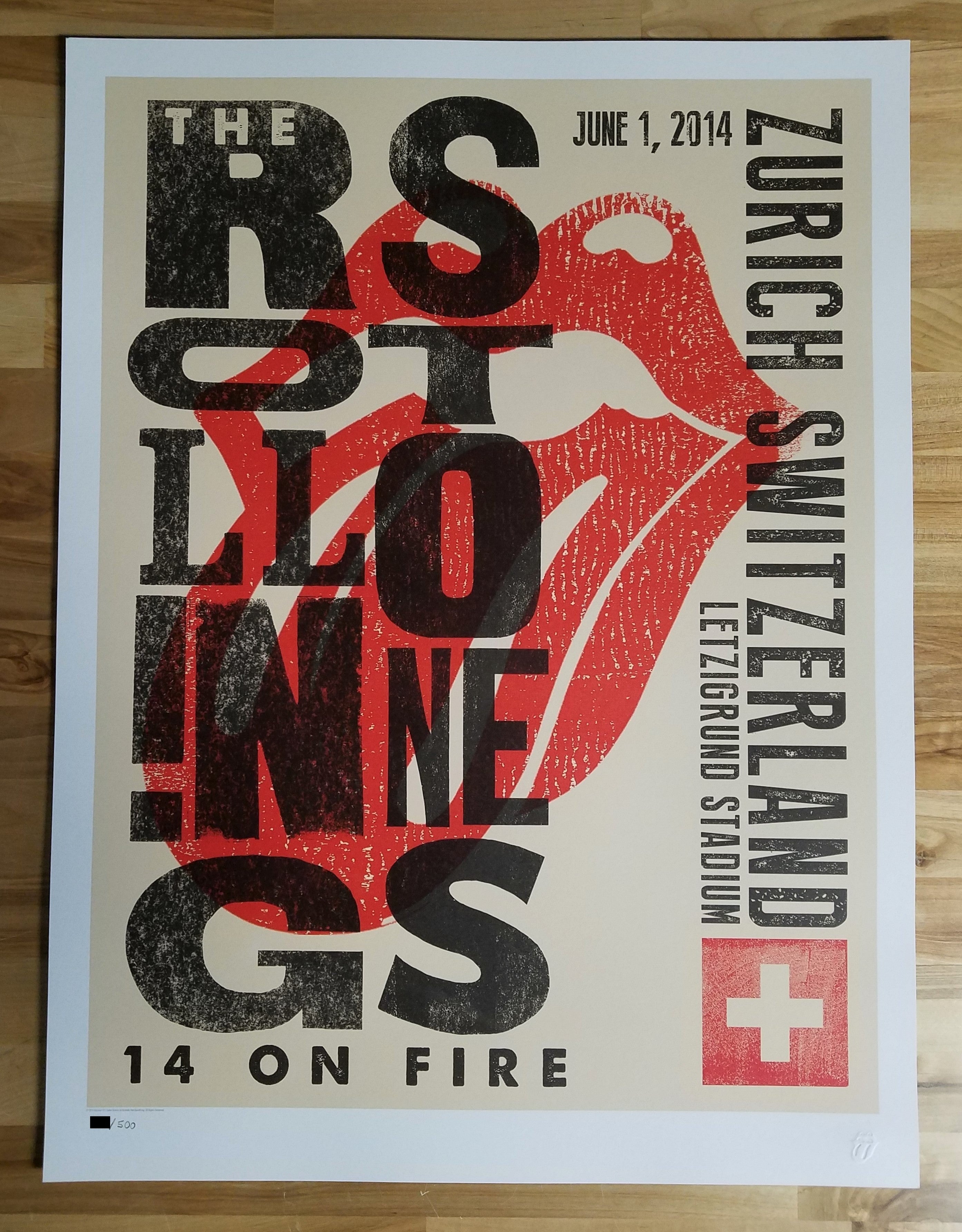 ROLLING STONES 2014 OFFICIAL POSTER ZURICH, SWITZERLAND #1