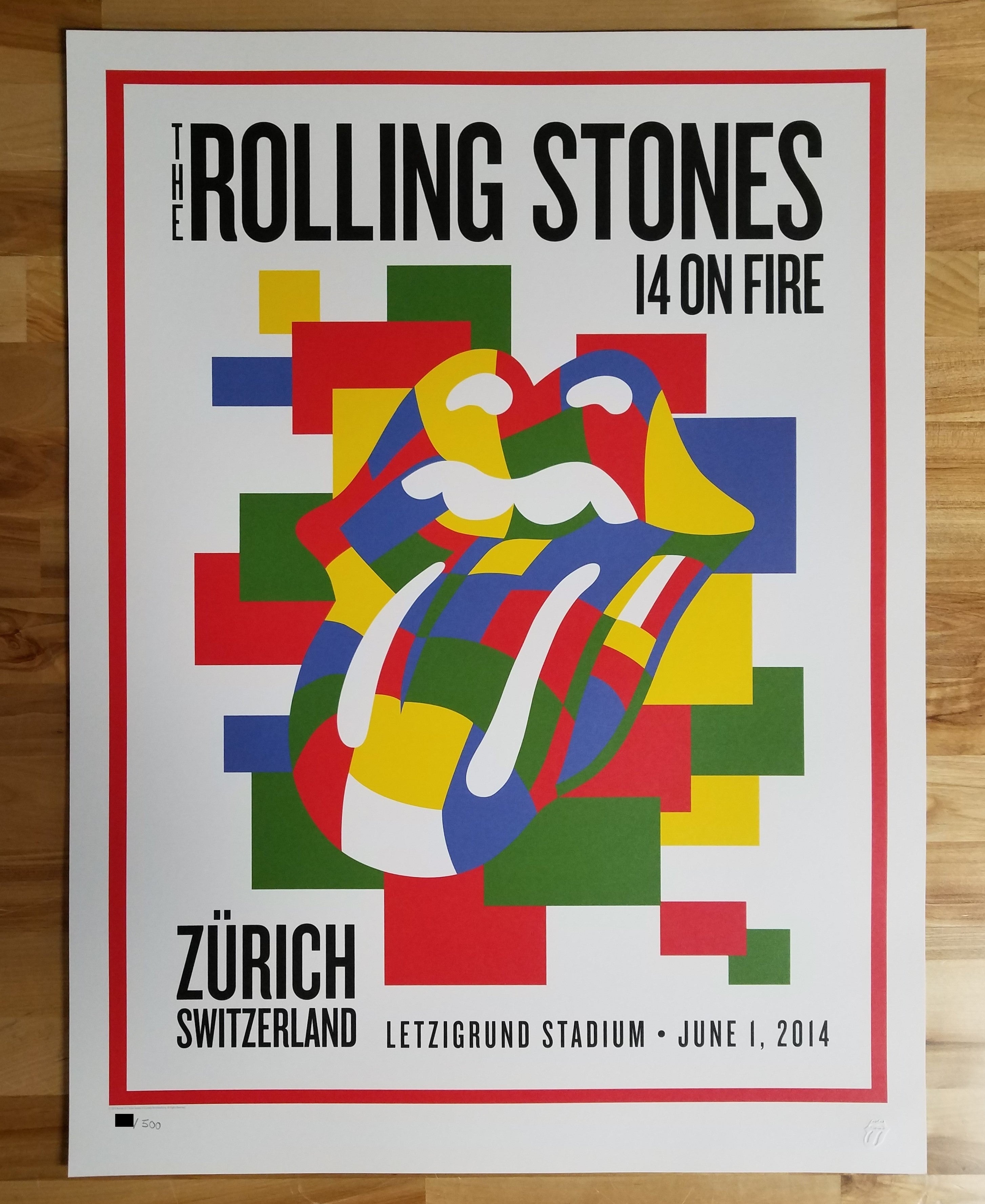 ROLLING STONES 2014 OFFICIAL POSTER ZURICH, SWITZERLAND #2