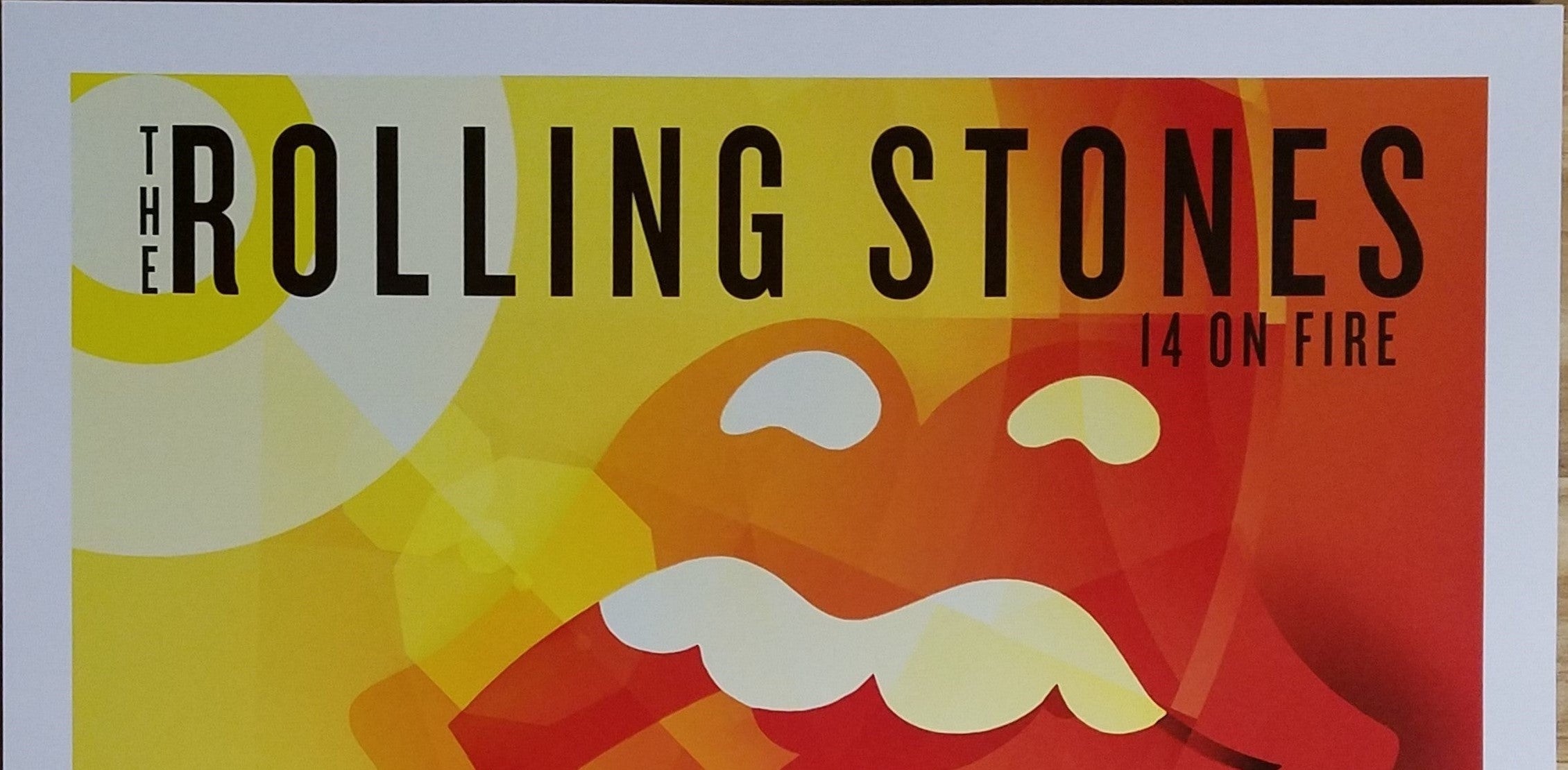 Title: Rolling Stones - 2014 OFFICIAL POSTER ROSKILDE, DENMARK  Poster artist:   Edition:  xx/500  Type: Limited edition lithograph   Size: 17" x 23"  Location: Roskilde, Denmark   Venue:  Roskilde Festival  Notes:  1st edition, official poster hand numbered and embossed.  Official poster, Europe 14 On Fire Tour original from the show!