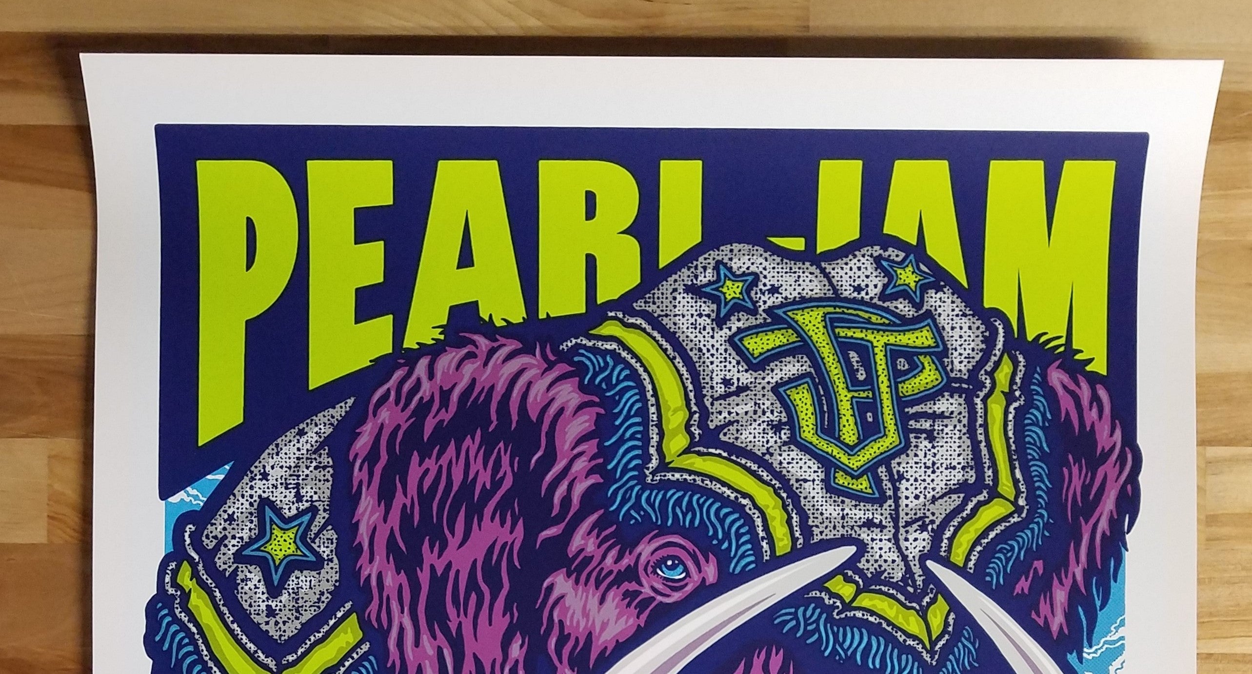 Title:  Pearl Jam Ames Bros Wrigley Field 2018  Poster artist:  Ames Bros. Edition:   Type: Size:  18" x 24" Location:  Chicago, Illinois Venue:  Wrigley Field Notes:  For the two Wrigley Field shows taking place on August 18th & August 20th, 2018.  Unsigned and Unnumbered - released on August 16, 2018 at the Wrigley Field Merch Tent across the street from the field.