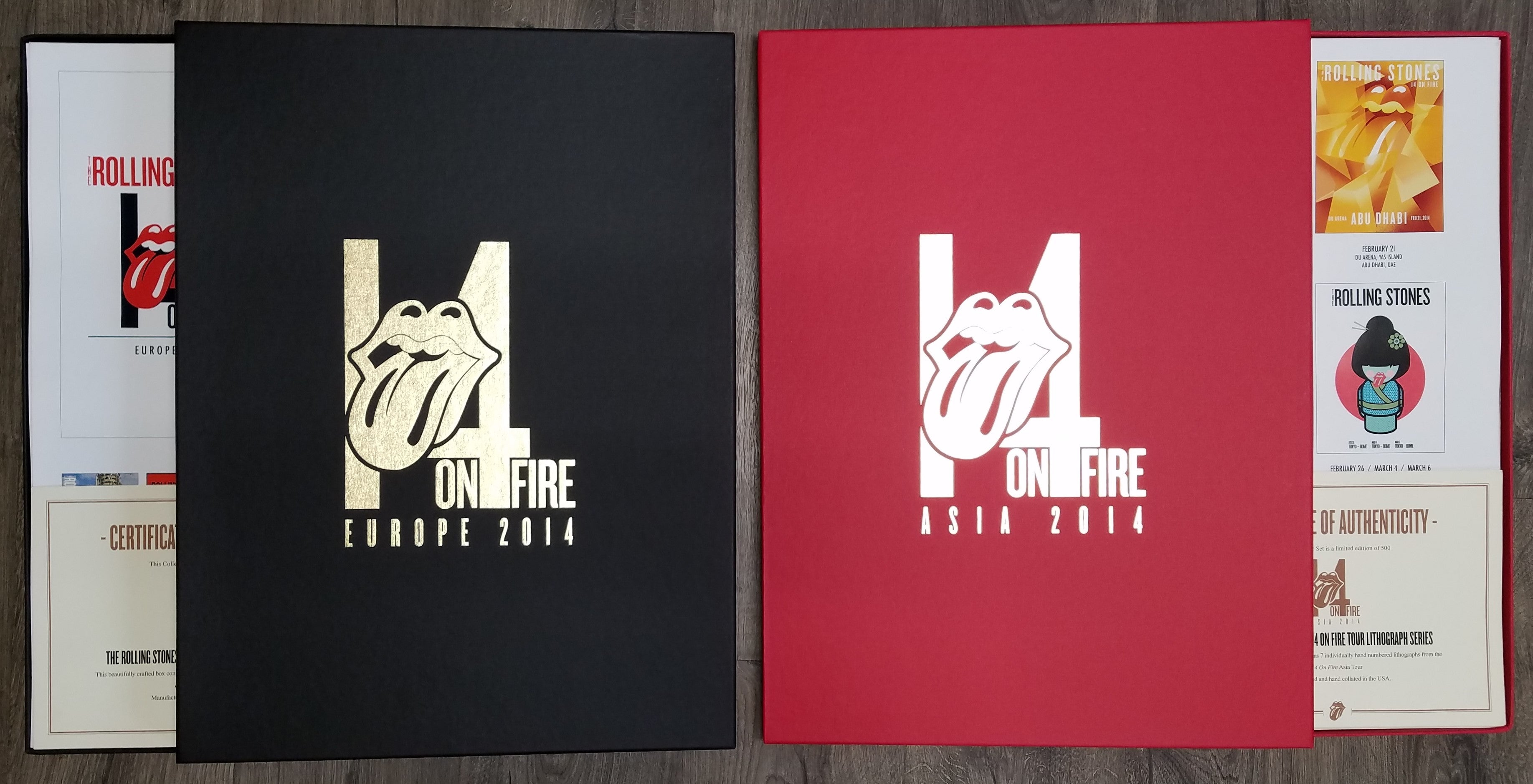 The Rolling Stones 14 On Fire Tour Lithograph Series Asia & European Poster Set