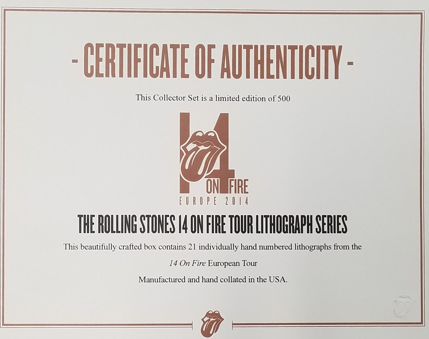 2014 Rolling Stones Deluxe European Tour Poster Set