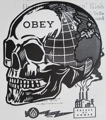 Title: Skull of a Black Planet Letterpress  Artist: Shepard Fairey obey Giant store 2016  Edition: xx/450  Type: Letterpress Screen Printed Poster  Size: 10" x 13"  Notes:  Signed and numbered by the artist.  Check out our other listings for more hard-to-find and out-of-print posters.