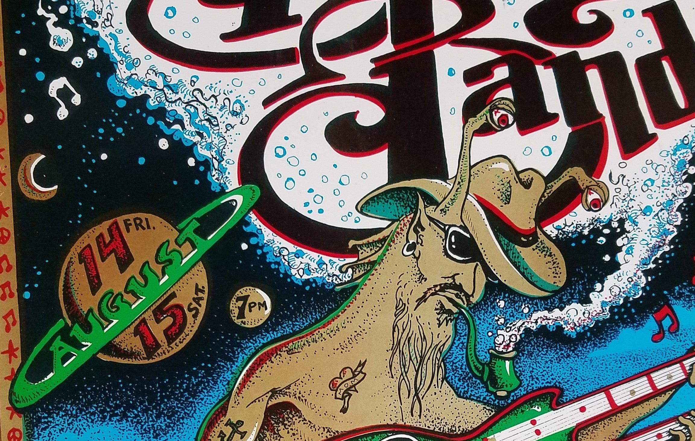 "Allman Brothers Screenprint Poster Red Rocks 1998" by Emek.  8/14/98 and 8/15/98.  Print is IN HOUSE and READY TO SHIP!