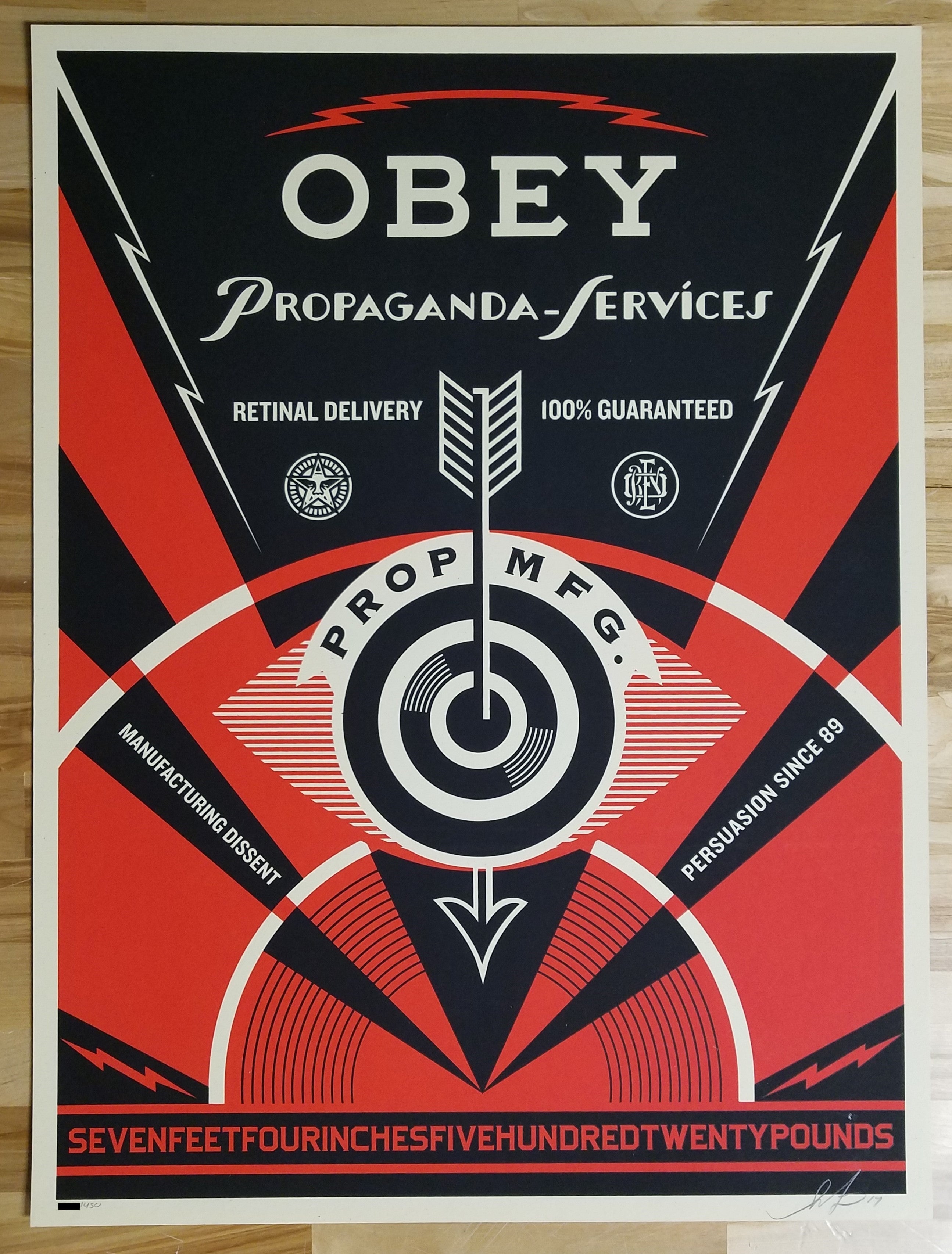 Shepard Fairey Propaganda Services Eye OBEY Giant Screen Print, S/N'd xx/450 2014