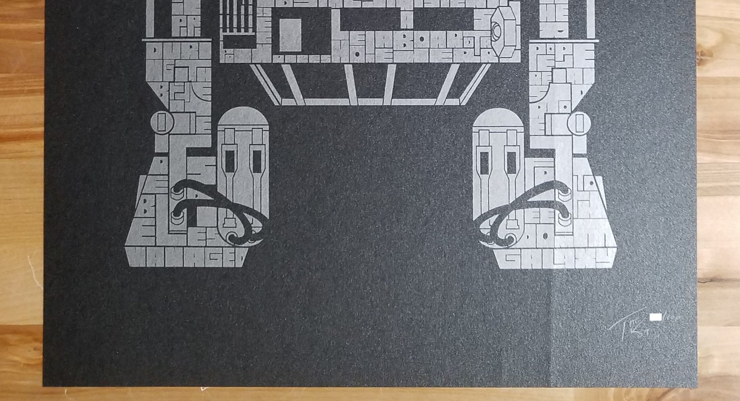 Title: R2  Artist: Tekst  Edition:  xx/150  Type: Screen print poster  Size: 13" x 20"  Notes:  This print is in mint condition and has been stored flat.  Printed in limited edition of 100, signed and numbered by the artist.  **Print is creased in lower right-hand corner (highlighted in photos).**  Check out our other listings for more hard-to-find and out-of-print posters.