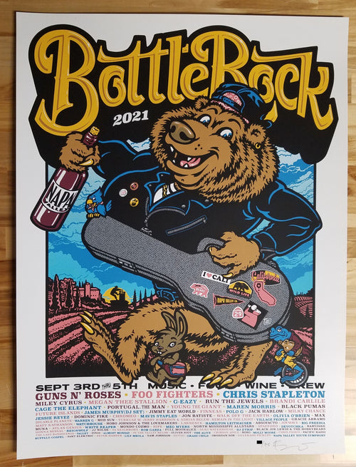 Napa Valley, CA 2021 Venue: 8-Color Silkscreen Poster. BottleRock Festival.