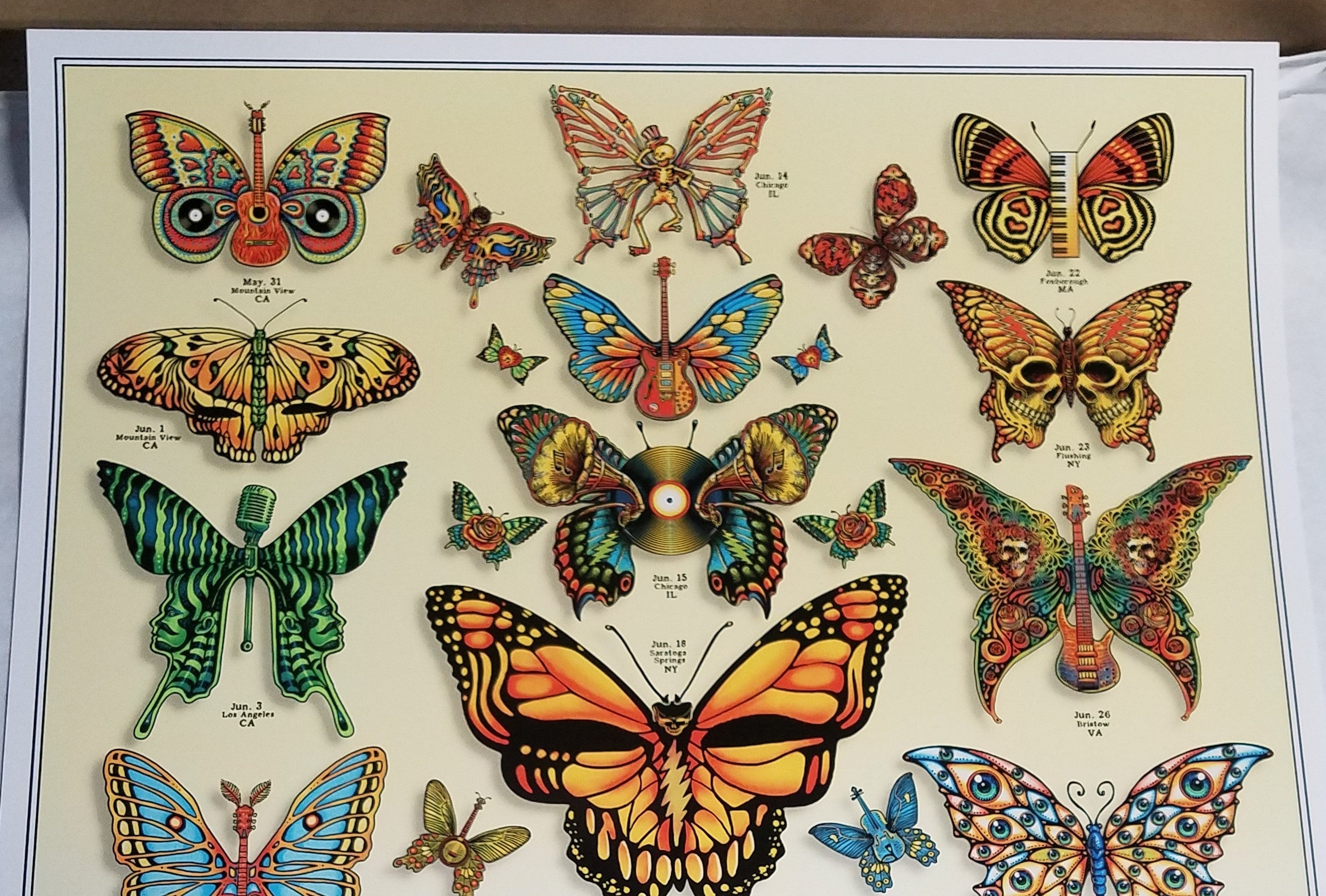 Emek - Dead and Company Summer Tour 2019 Butterflies Artist Edition xx/200 S/N - Grateful Dead