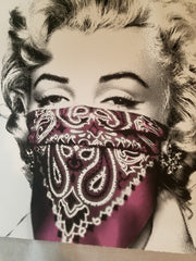 Title:  STAY SAFE PINK xx/50 Marilyn Monroe MBW poster Poster artist: Mr. Brainwash Edition: xx/50 Type: Screen Print Size: 22" x 22" Notes:  Limited Edition Print on paper. Two-color screen print on archival paper.  In celebration of Marilyn Monroe’s birthday on June 1st, we will be releasing a new limited edition screen print.  Each two-color screen print is hand-torn, signed, and numbered with a thumbprint on the back.
