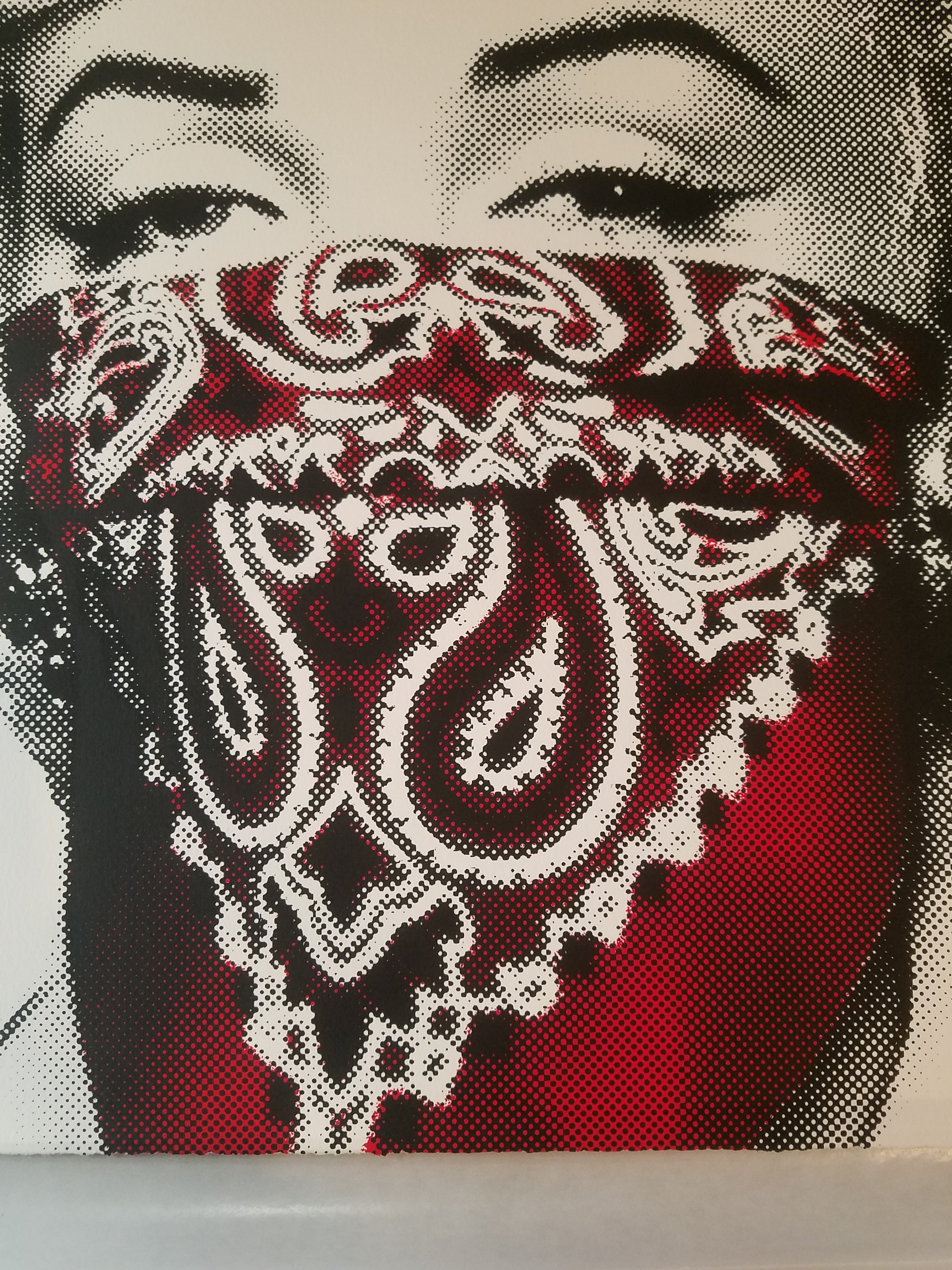 Title:  STAY SAFE RED  Artist:  Mr. Brainwash  Edition:  xx/50  Type:  Two-color screen-print on archival paper  Size:  22" x 22"  Notes:  Limited Edition of 50 Print on paper. In celebration of Marilyn Monroe’s birthday on June 1st, we will be releasing Stay Safe, a new limited edition screen print. Each two-color screen print is hand-torn, signed, and numbered with a thumbprint on the back.  Check out our other listings for more hard-to-find and out-of-print posters.