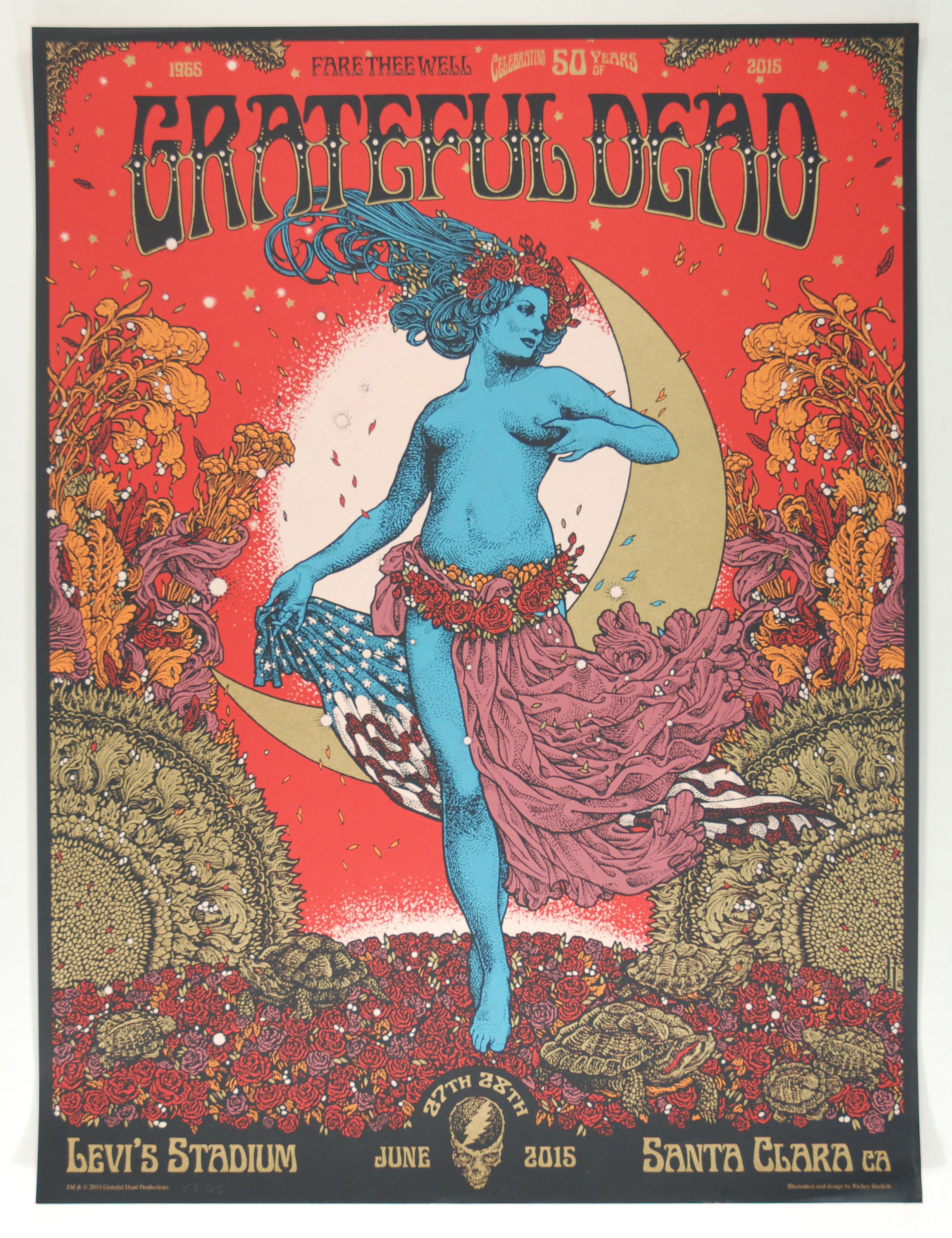 GRATEFUL DEAD - 2015 RICHEY BECKETT POSTER SANTA CLARA, CA Unsigned, N'd xx/2015
