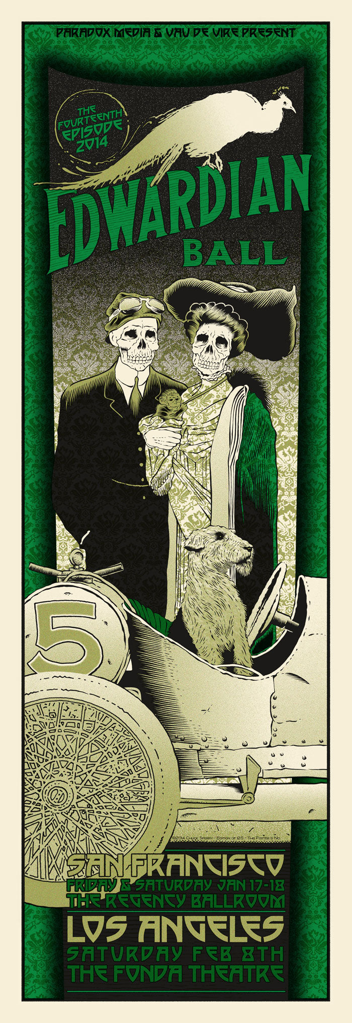EDWARDIAN BALL 2014 CHUCK SPERRY POSTER LOS ANGELES, CA SAN FRANCISCO S/N'd