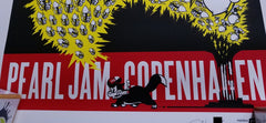 Title:  Official Pearl Jam Copenhagen 2022  Artist:  Ames Bros  Edition:  Regular Edition xx/130, signed and numbered by the artist  Type:  3 Color silkscreen poster on white paper  Size: 18" x 24"  Location:  Copenhagen, Denmark  Venue:  Royal Arena