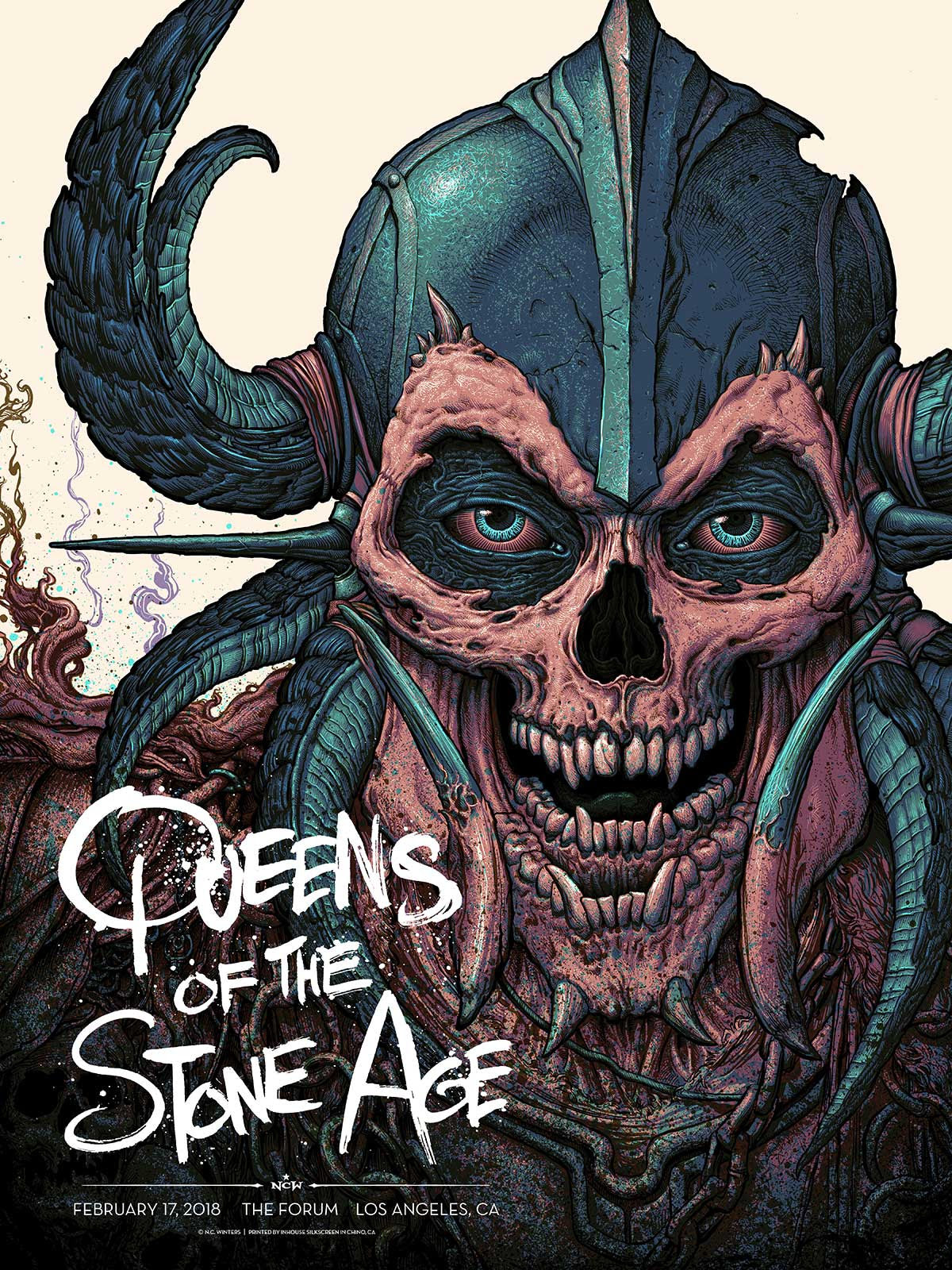 N.C. Winters 2018 Queens of the Stone Age: L.A. Forum Poster Kraft Variant S/N'