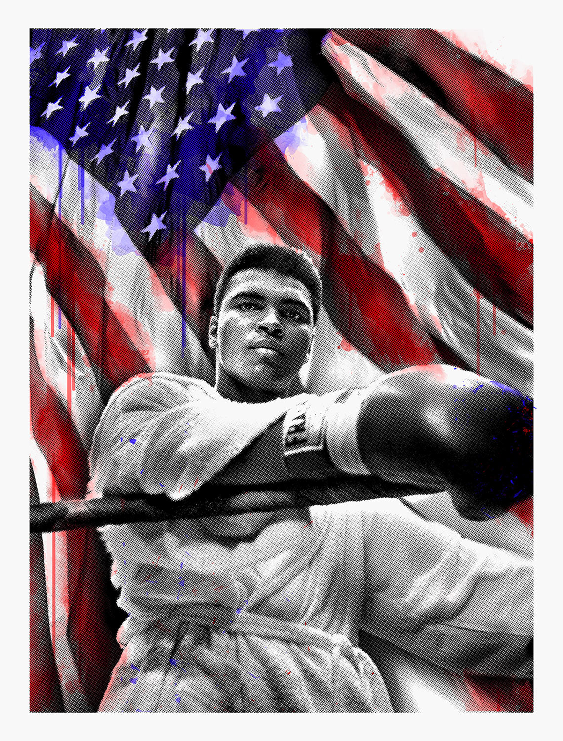Mr. Brainwash American Hero Muhammad Ali American Hero 77th Birthday Screenprint