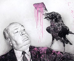Title: iHitchcock (2017 Pink Edition)  Artist:  Mr. Brainwash  Edition:  Limited Edition Screen printed poster of 40 Worldwide, signed & numbered, with thumb print on the back by the artist  Type:  A 6-color screen print on archival art paper. Hand-finished with paint.  Size: 36.5" x 36.5"