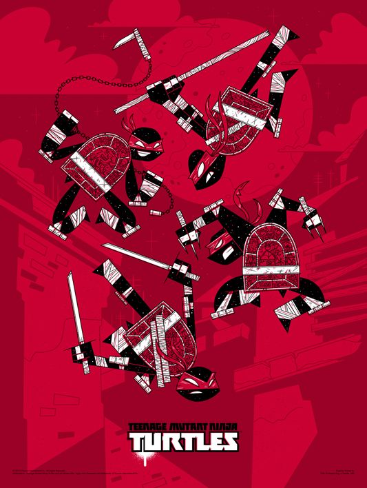 Teenage Mutant Ninja Turtles Screen Print Andrew Kolb + Mondo 2014 xx/175
