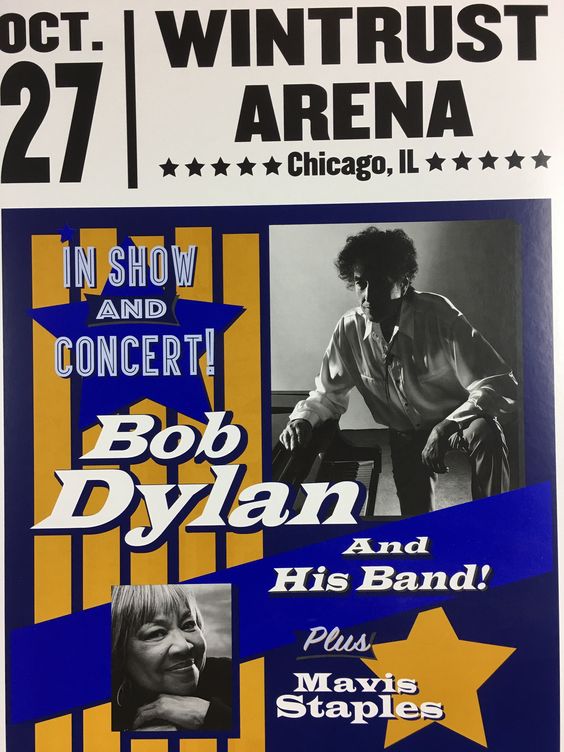 Geoff Gans Bob Dylan Wintrust Arena Chicago 10/27/2017 Blue Edition Show Poster