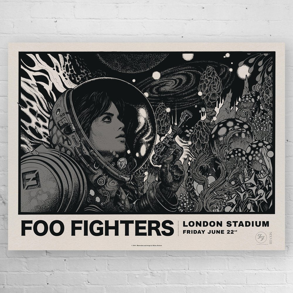 Foo Fighters London Stadium Richey Beckett Screenprint Poster S/N xxx/100