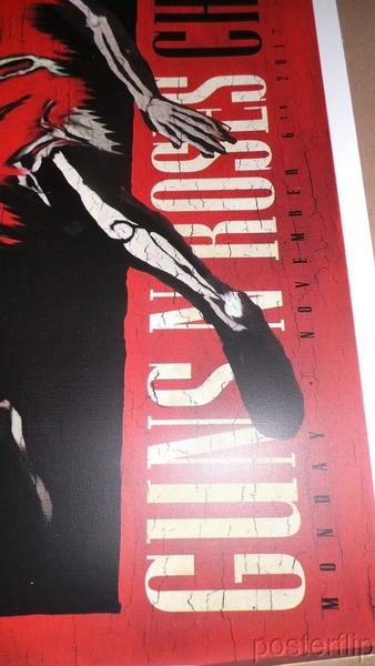 Title: "Guns N Roses United Center" Chicago Bulls Michael Jordan  Edition: xx/300  Type: Screen Print  Size: 18"x24"  Location: Chicago, IL  Venue: United Center  Notes: From the concert which took place on November 6th, 2017  Print is stored flat in very good condition. Following purchase, prints are rolled in archival paper and shipped with bubble wrap in sturdy cardboard tubes.  Check out our other listings for more hard-to-find and out-of-print posters.