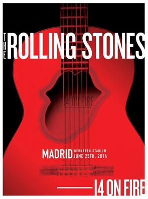 Edition:  xx/500  Type: Limited edition lithograph   Size: 17" x 23"  Location: Madrid, Spain   Venue: Bernabeu Stadium   Notes:  1st edition, official poster hand numbered and embossed.  Official poster, Europe 14 On Fire Tour original from the show!