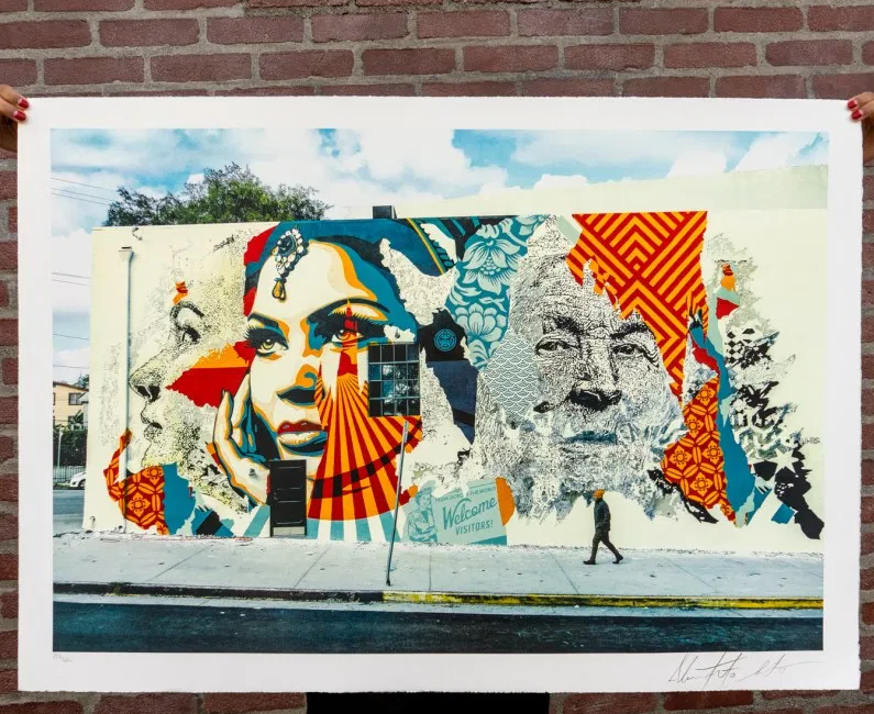 Shepard Fairey x Vhils 2020 American Dreamers Lithograph xx/450