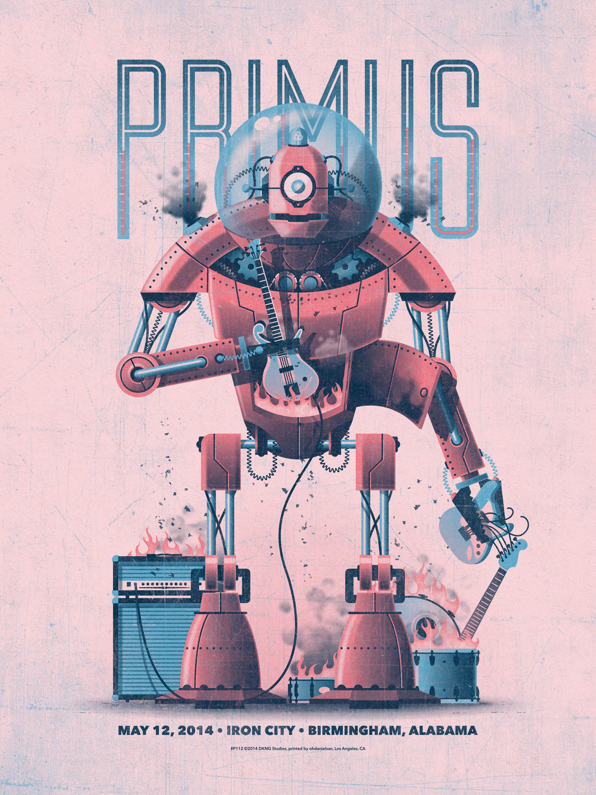 Primus Birmingham, AL Variant DKNG S/N xx/50 Screen Print Poster DKNG 2014