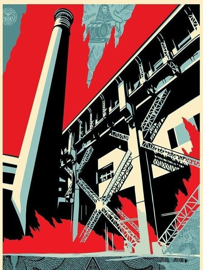 Shepard Fairey Fossil Factory Print Poster Greater We The People Obey Art 2017 x