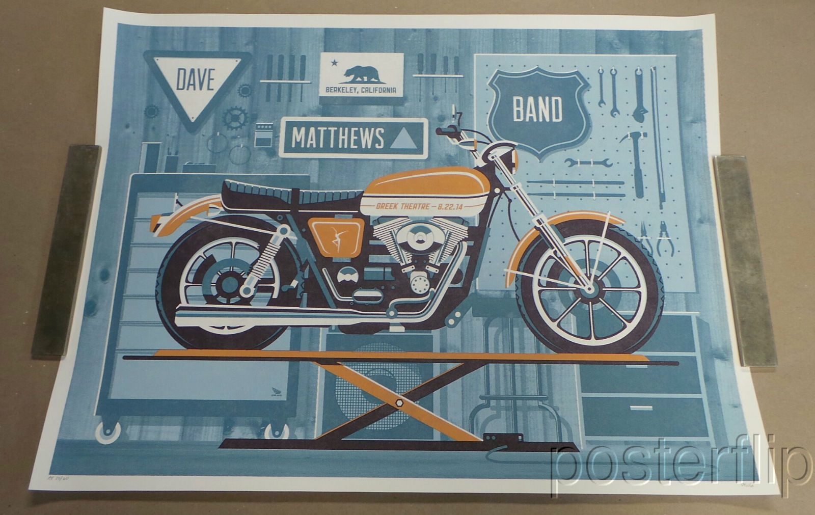 Dave Matthews Band - Berkeley CA 2014.  4-color print commemorating 8/22/2014 show by DKNG.