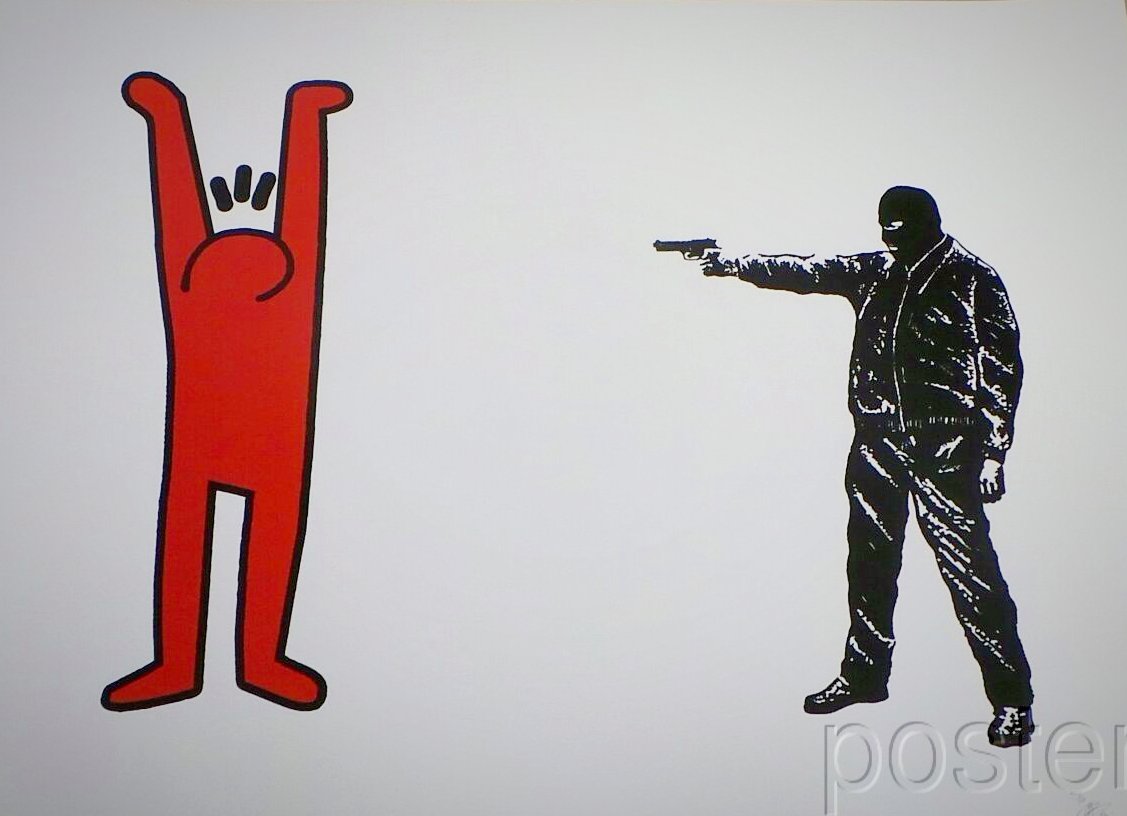 Lewis Bannister You Haring a Laugh? Red Screen Print 2014 xx/6 S/N'd